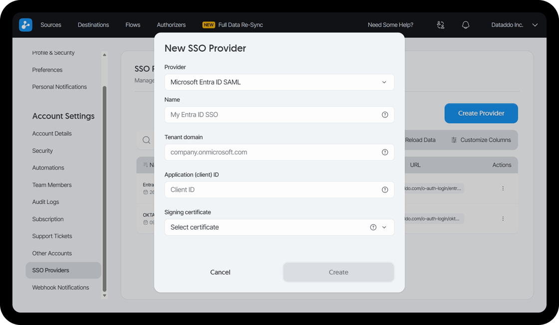 New SSO Providers